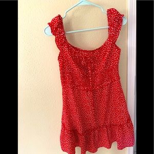 Red polka dot dress